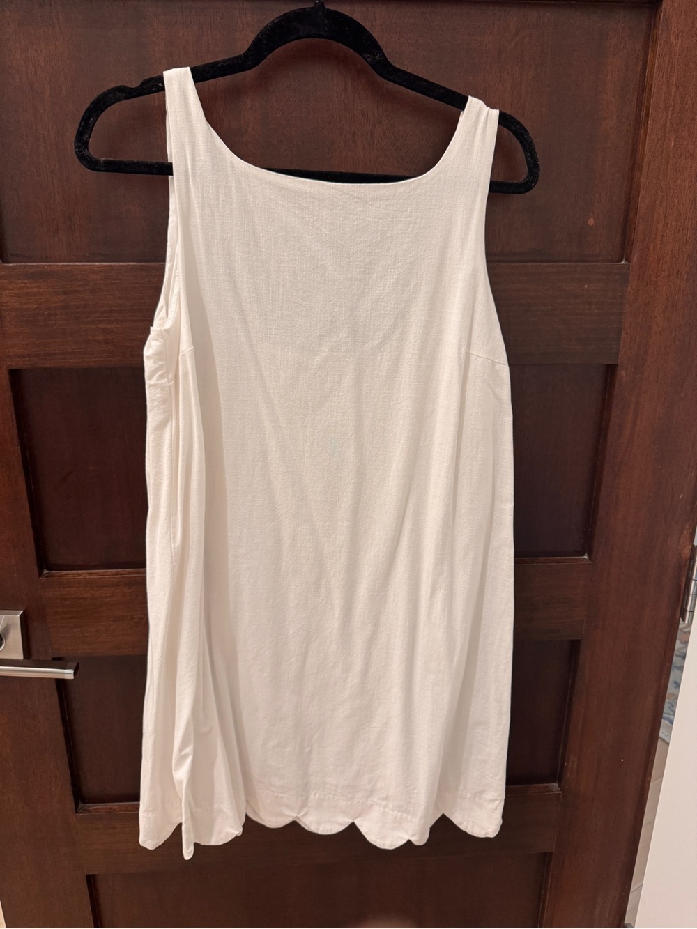 kate spade White Scallop Hem Scoop Neck Tank